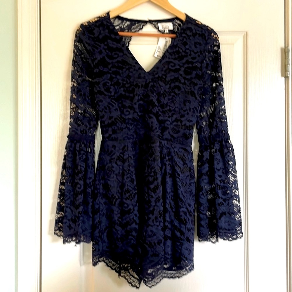 Lace Romper with open back